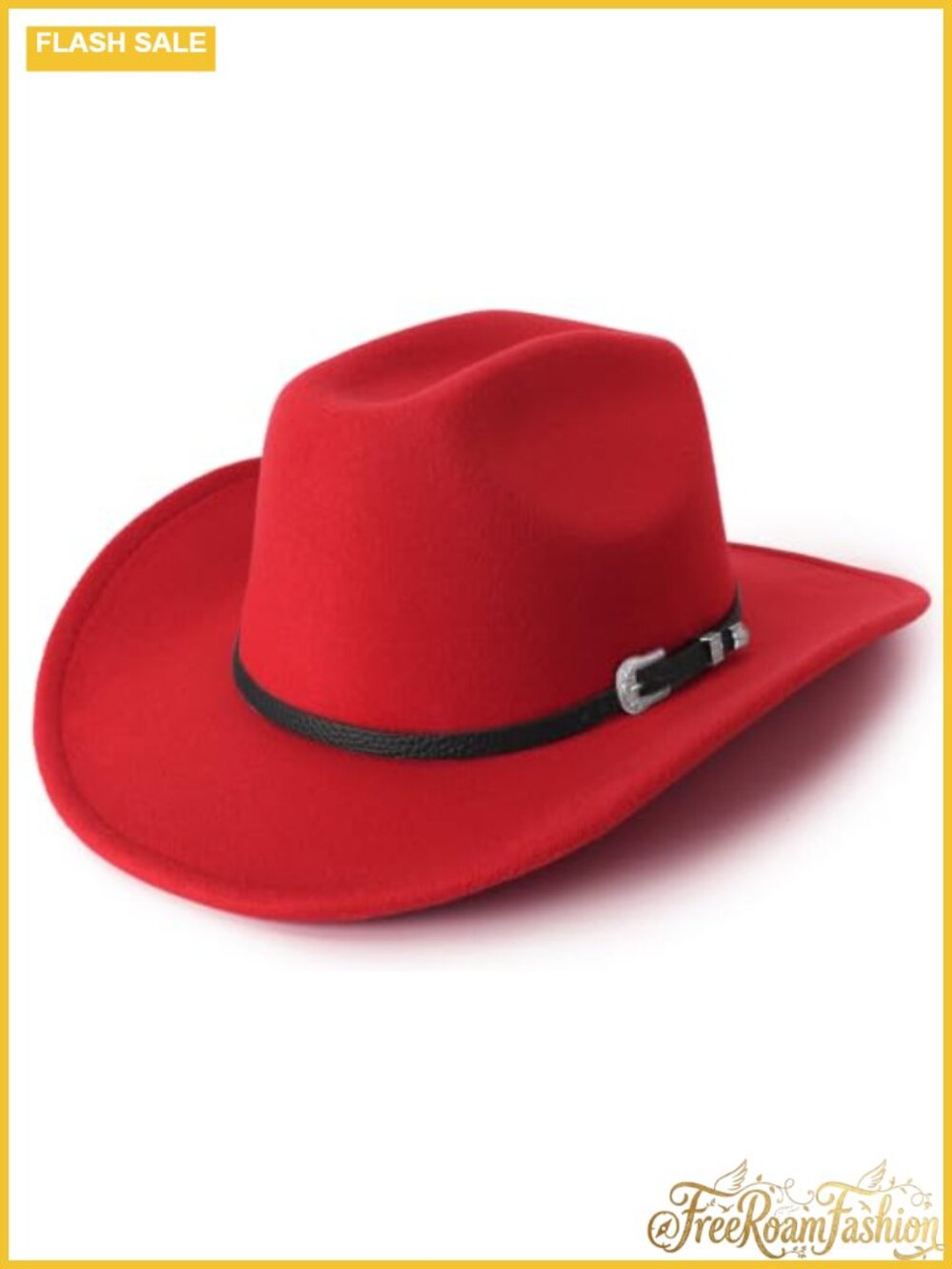 Western Cowboy Hat Wide Brim Felt Fedora Unisex